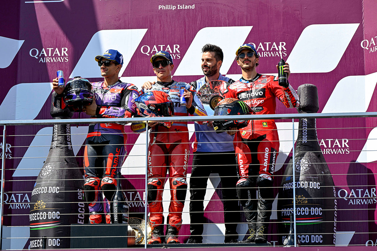 ALPINESTARS PODIUM LOCK-OUT AS MARC MARQUEZ TASTES MOTOGP VICTORY AT PHILLIP ISLAND, AUSTRALIA